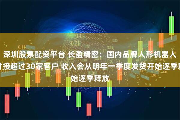深圳股票配资平台 长盈精密：国内品牌人形机器人已对接超过30家客户 收入会从明年一季度发货开始逐季释放