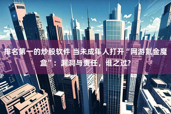 排名第一的炒股软件 当未成年人打开“网游氪金魔盒”：漏洞与责任，谁之过?